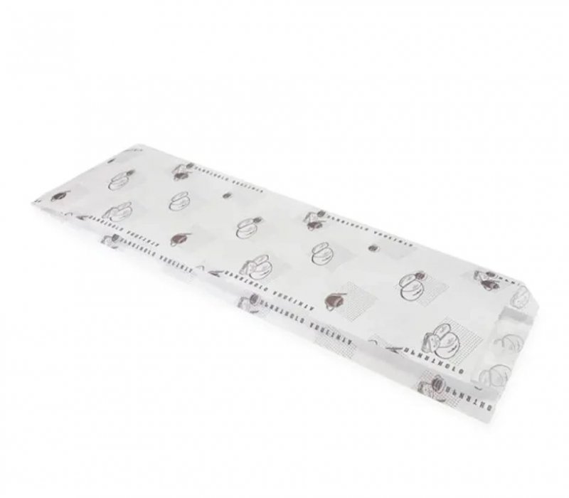 Белый пакет под багет 470x110x40 с типовой печатью