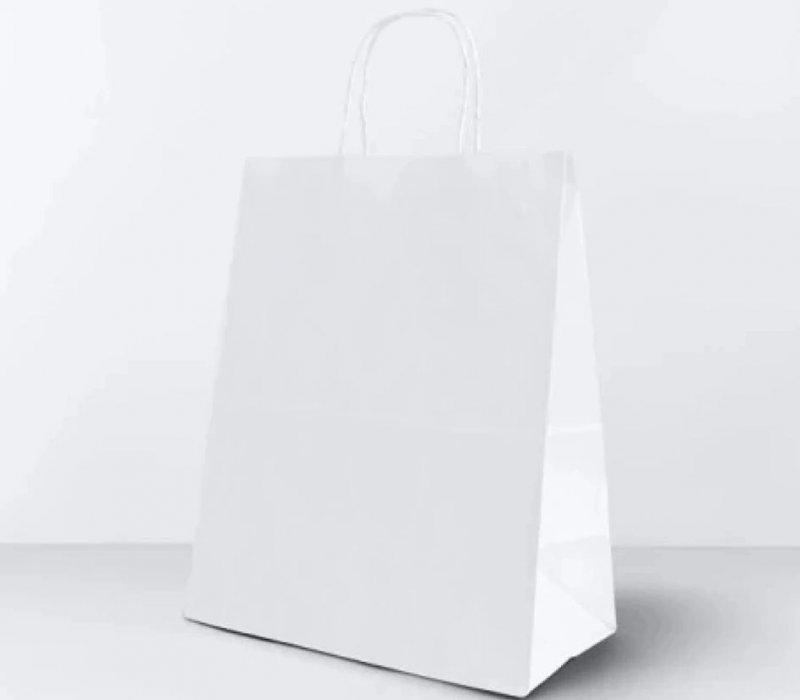Белый пакет с кручеными ручками 350x240x360