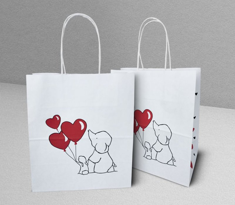 Подарочный пакет с кручеными ручками 220x120x250 "Слоник"