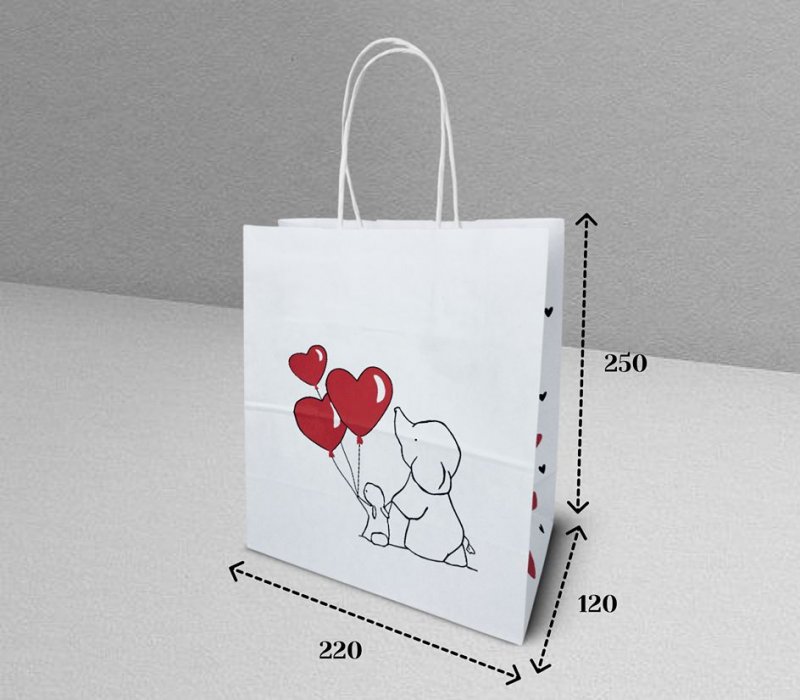 Подарочный пакет с кручеными ручками 220x120x250 "Слоник"