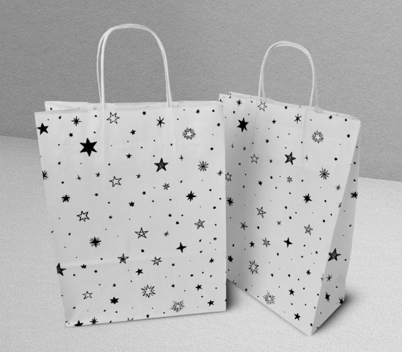Подарочный пакет с кручеными ручками 240x105x320 "Звездочки"